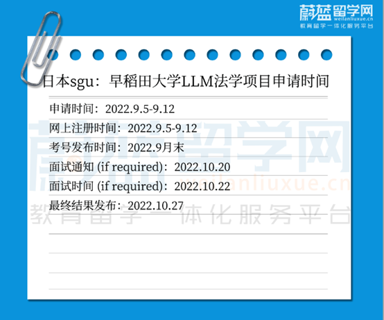 2023年4月早稻田大学sgu英文项目申请时间
