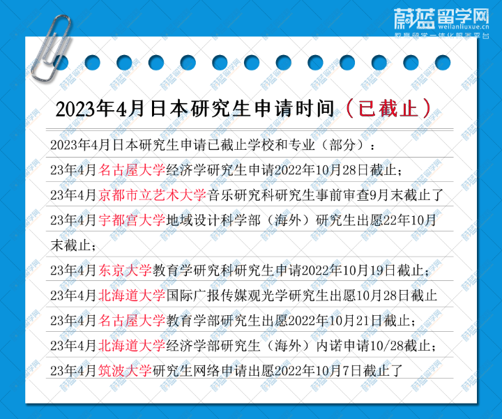 2023年日本研究生申请时间规划与建议